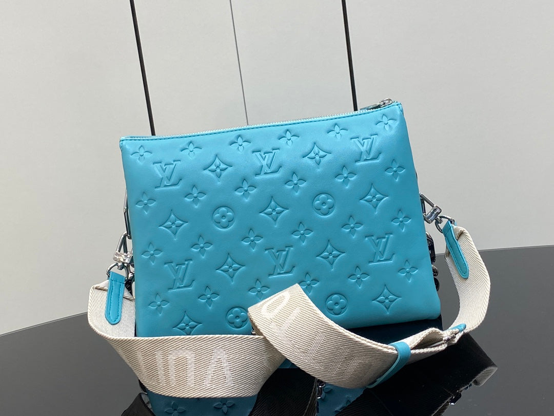 COUSSIN PM 26CM TIFFANY BLUE MONOGRAM EMPREINTE CALFSKIN
