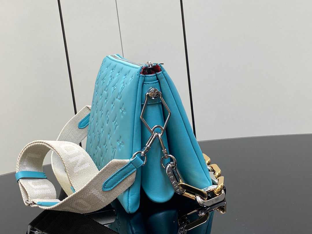 COUSSIN PM 26CM TIFFANY BLUE MONOGRAM EMPREINTE CALFSKIN