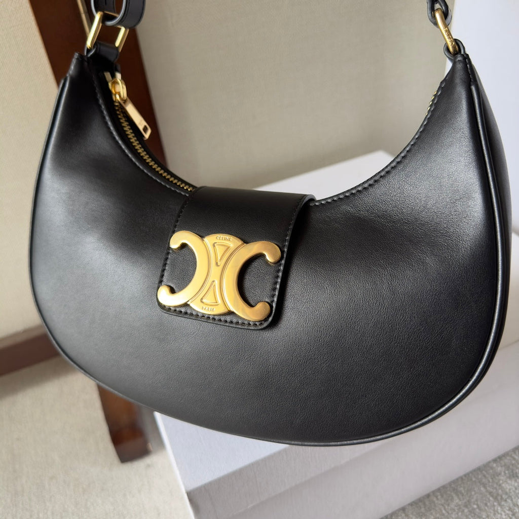 CELINE AVA BAG 23CM BLACK CALFSKIN