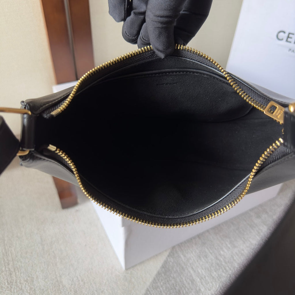 CELINE AVA BAG 23CM TRIOMPHE CANVAS BROWN CALFSKIN