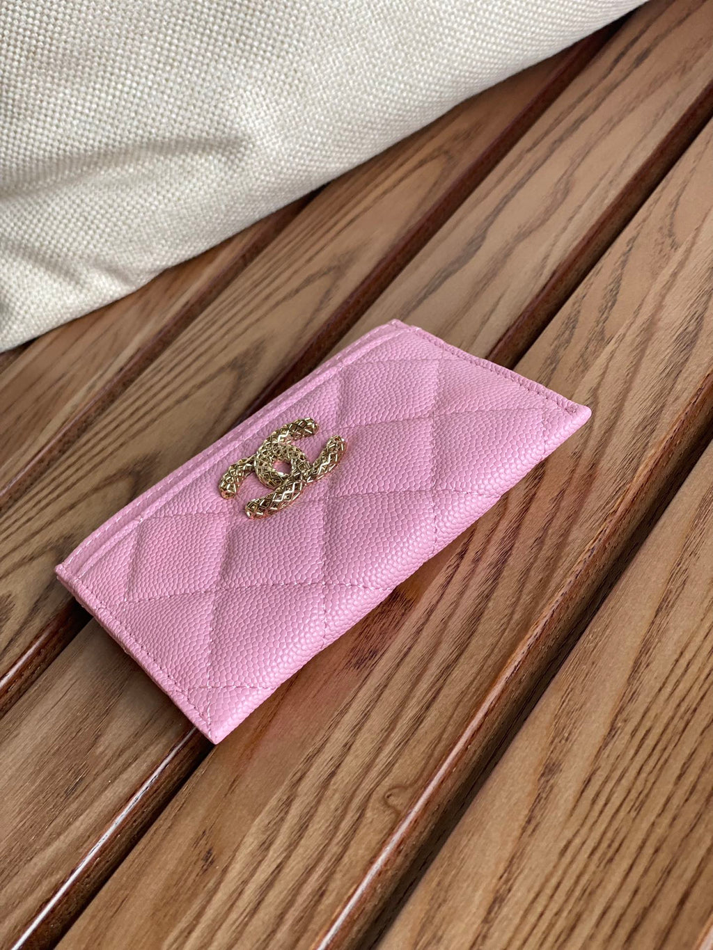 PORTE-CARTES CC 10CM ROSE CAVIAR
