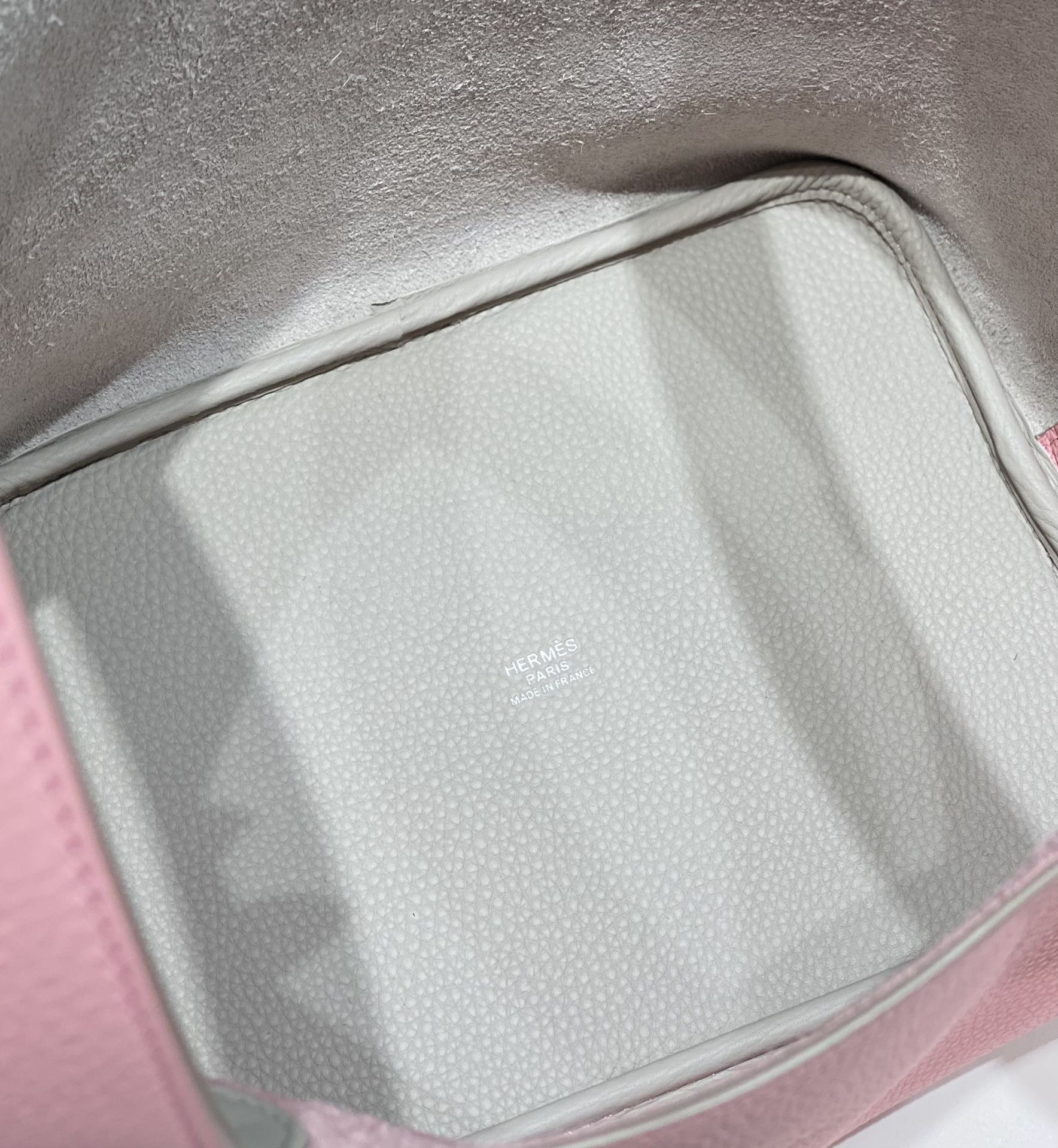 HM PICOTIN LOCK 22 CUIR TOGO CRÈME ET ROSE