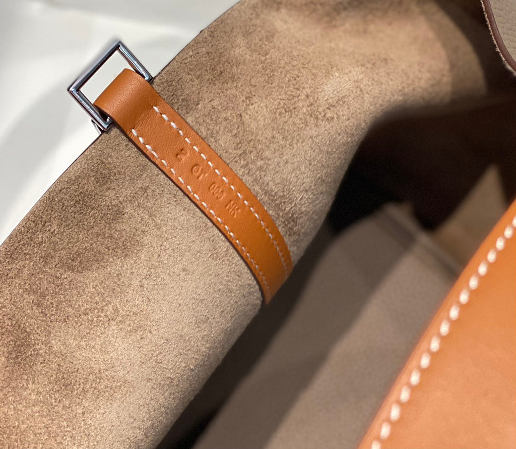 HM PICOTIN LOCK 22 CUIR TOGO MARRON CENDRÉ