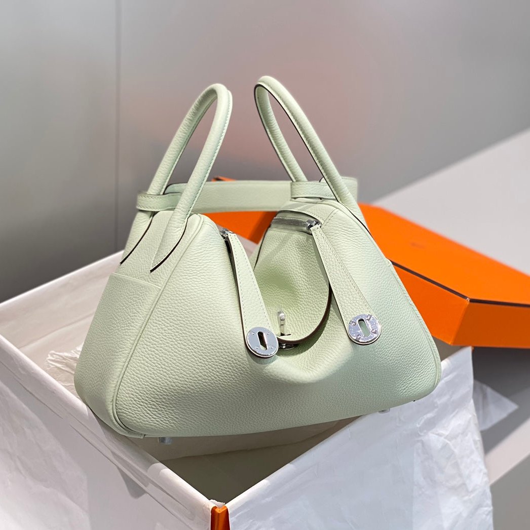 SAC HM LINDY 30 CUIR TAURILLON CLEMENCE MENTHE