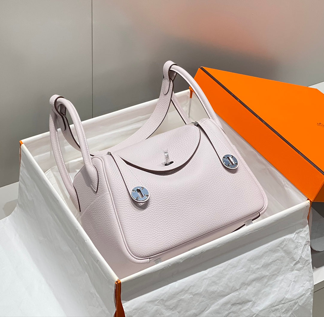 SAC HM LINDY 26 EN CUIR TAURILLON CLEMENCE ROSE DOUX