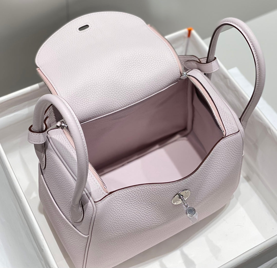 SAC HM LINDY 26 EN CUIR TAURILLON CLEMENCE ROSE DOUX