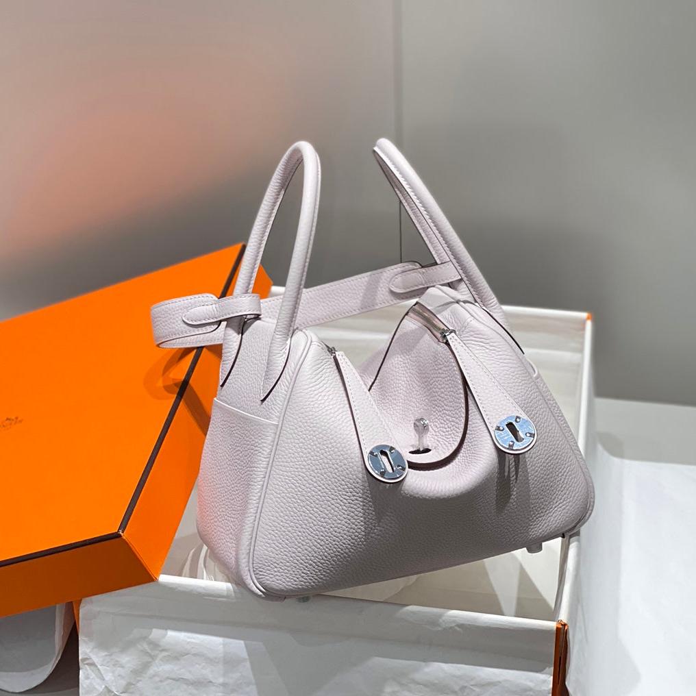 SAC HM LINDY 26 EN CUIR TAURILLON CLEMENCE ROSE DOUX
