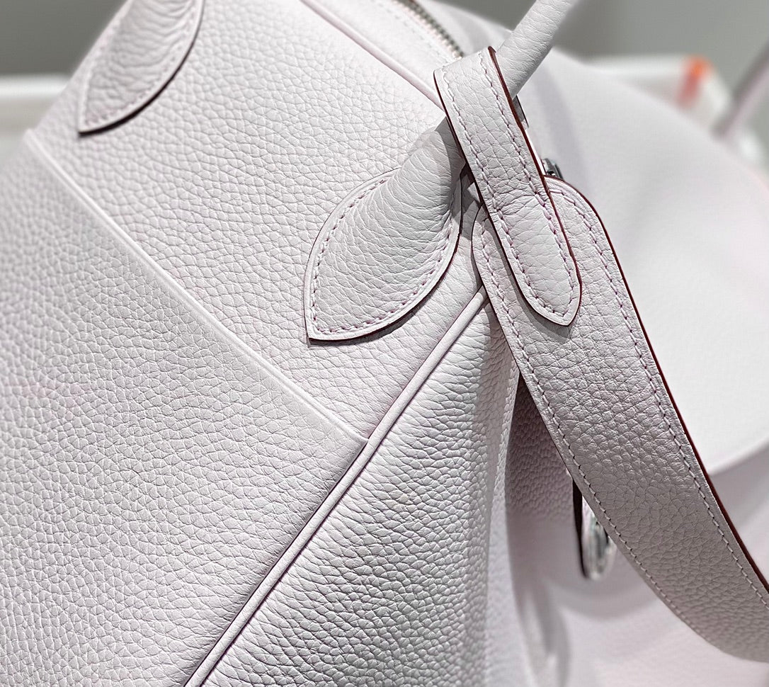 SAC HM LINDY 26 EN CUIR TAURILLON CLEMENCE ROSE DOUX