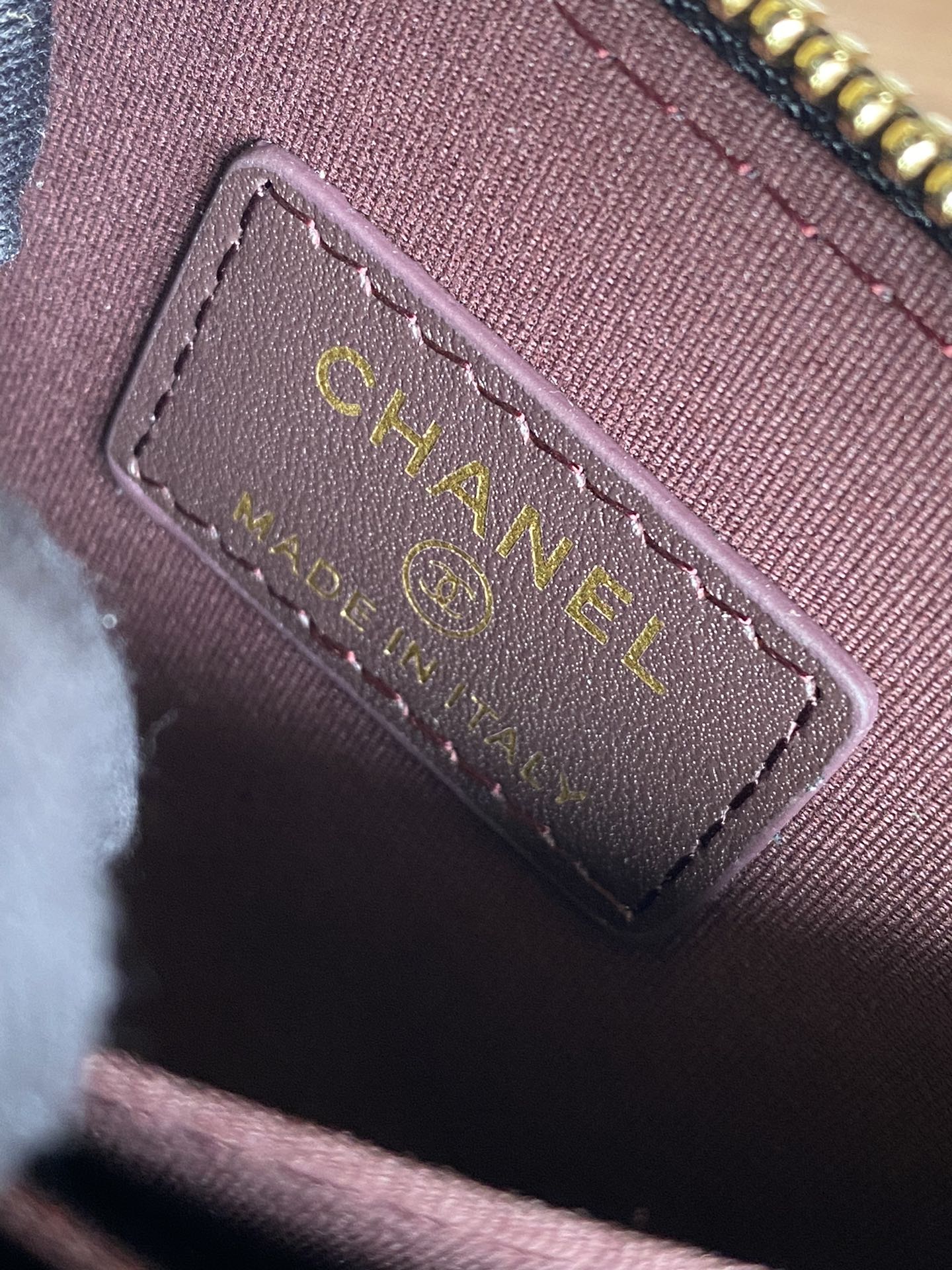 Portefeuille zippé CC 7,5 cm Noir Caviar Quincaillerie dorée