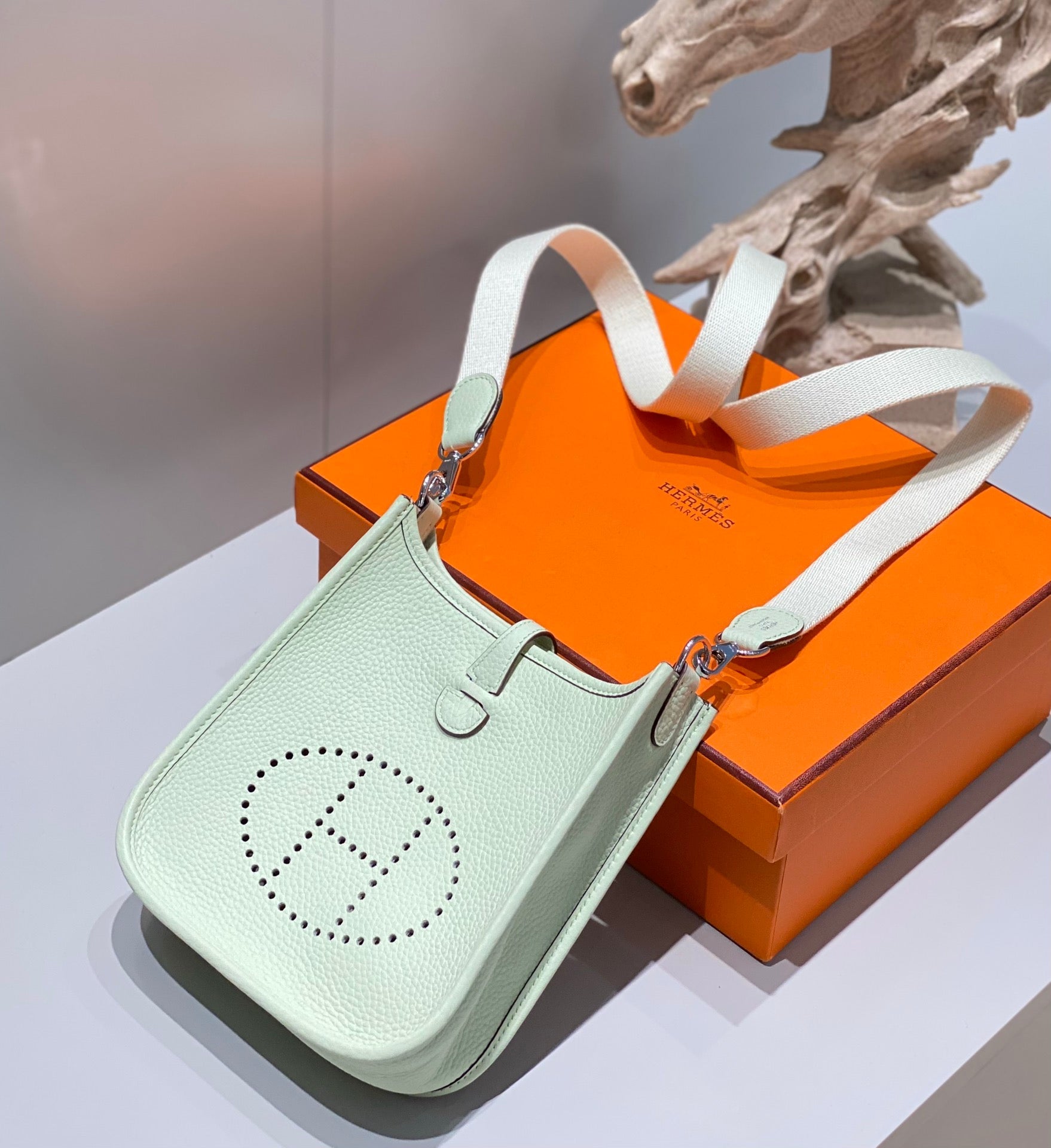 ミニ エブリン 18cm ライトグリーン トーゴ ショーツ