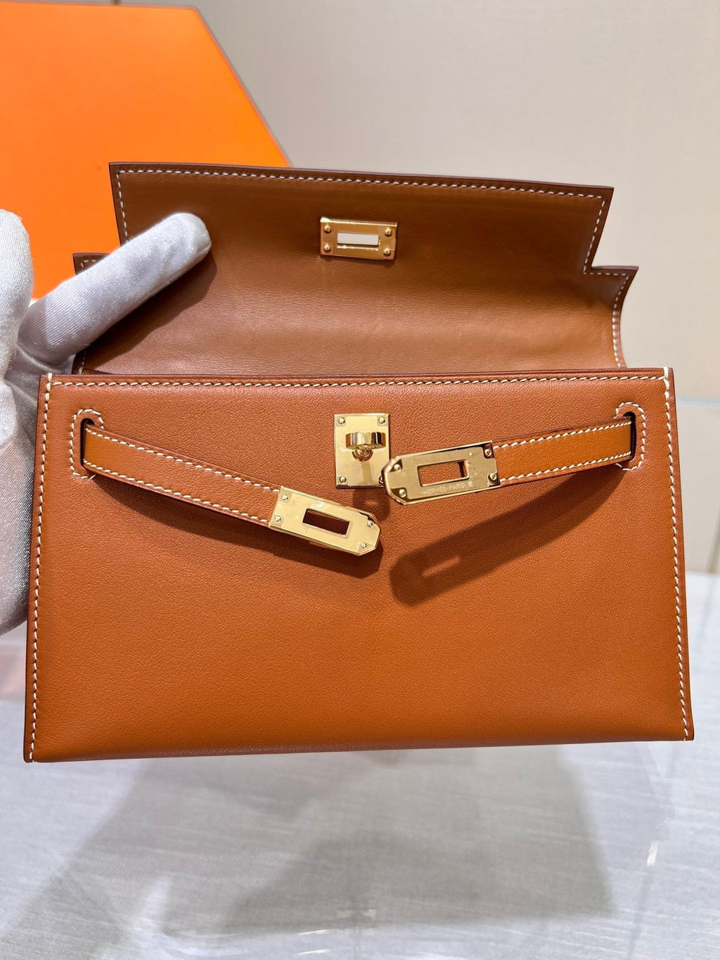 POCHETTE HM KELLY 22CM DORÉ SWIFT QUINCAILLERIE DORÉ
