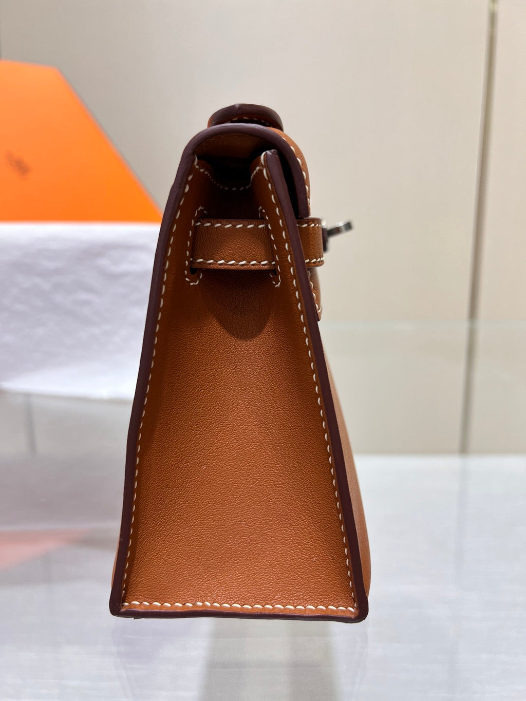 POCHETTE HM KELLY 22 CM OR SWIFT QUINCAILLERIE ARGENTÉE
