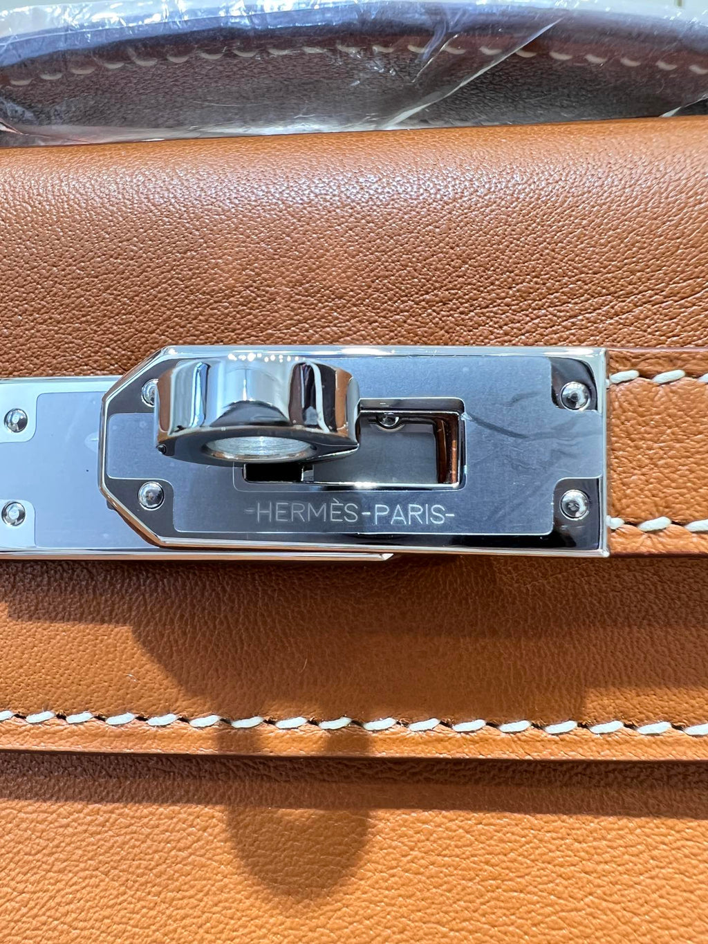POCHETTE HM KELLY 22 CM OR SWIFT QUINCAILLERIE ARGENTÉE