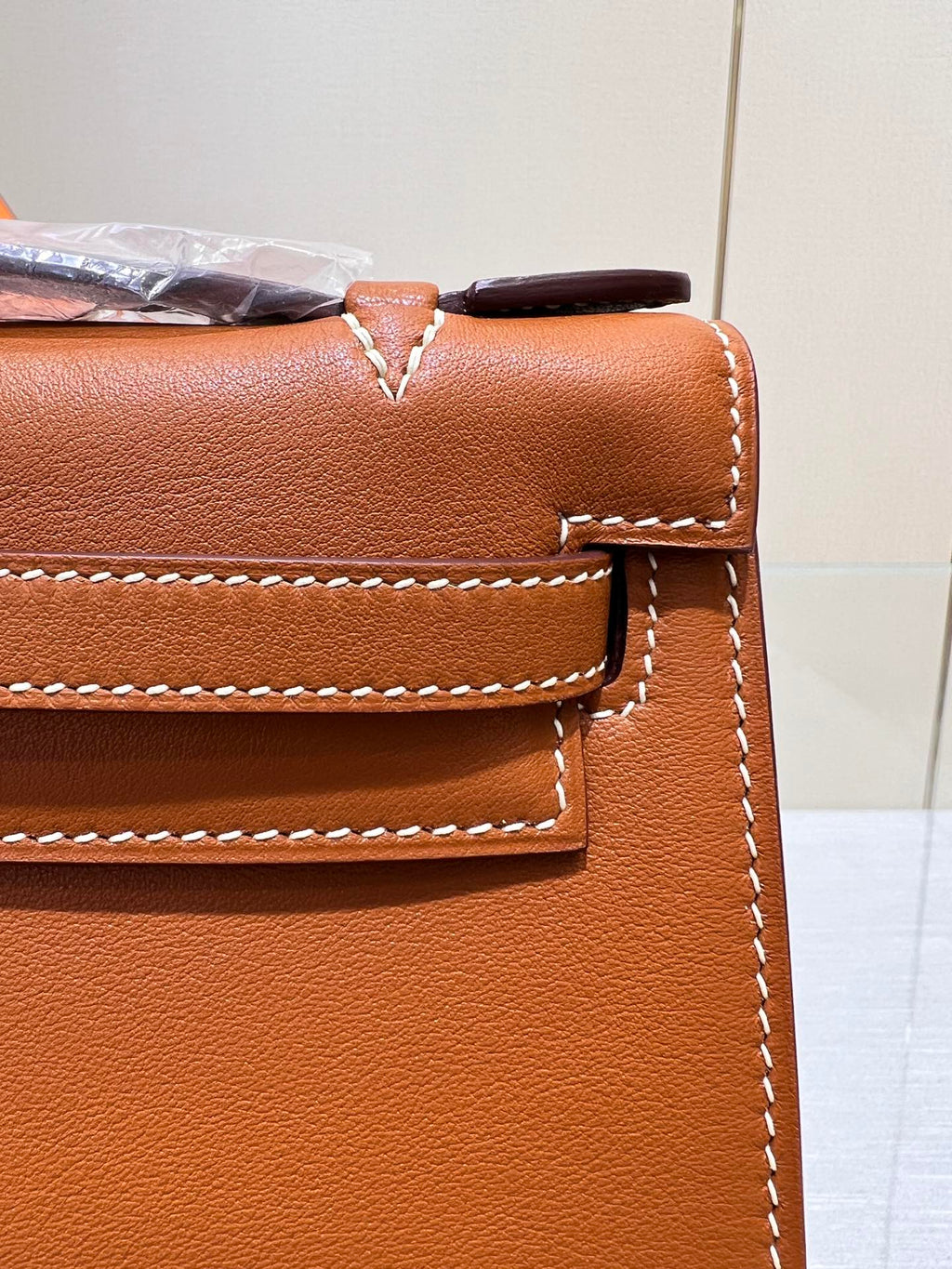 POCHETTE HM KELLY 22 CM OR SWIFT QUINCAILLERIE ARGENTÉE