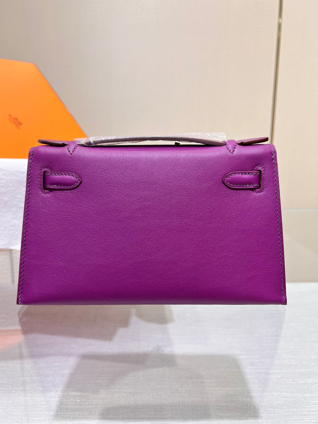 POCHETTE HM KELLY 22 CM VIOLET SWIFT QUINCAILLERIE ARGENTÉE