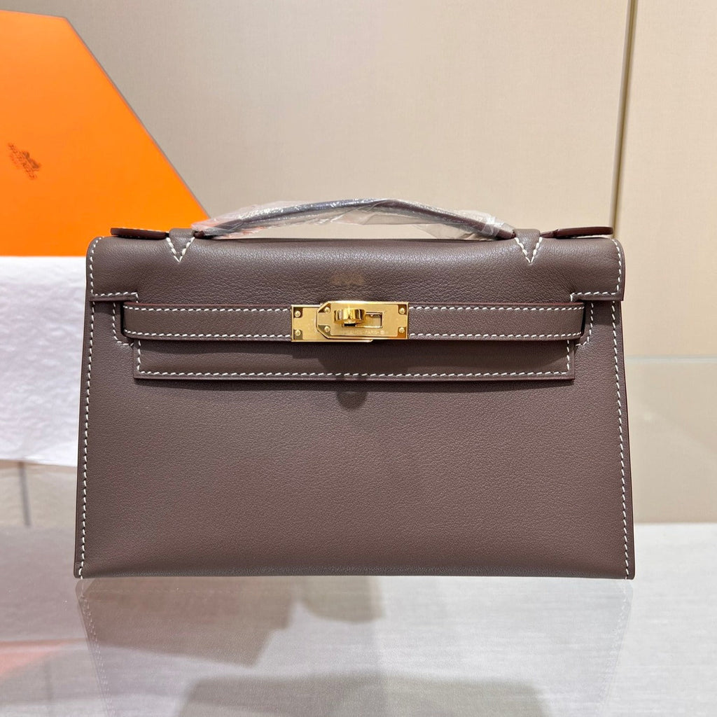 POCHETTE HM KELLY 22CM ETAN SWIFT QUINCAILLERIE DOREE
