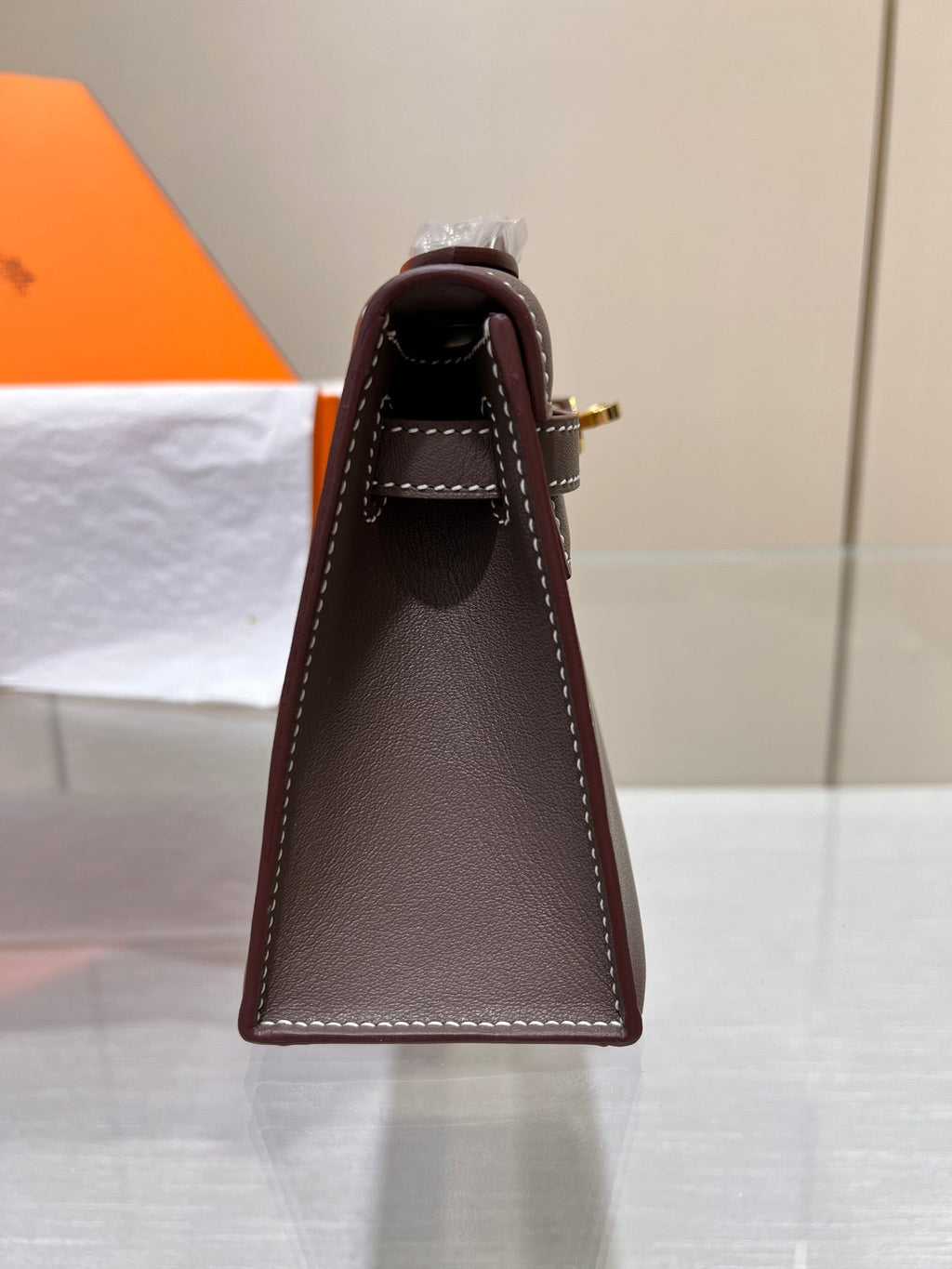 POCHETTE HM KELLY 22CM ETAN SWIFT QUINCAILLERIE DOREE