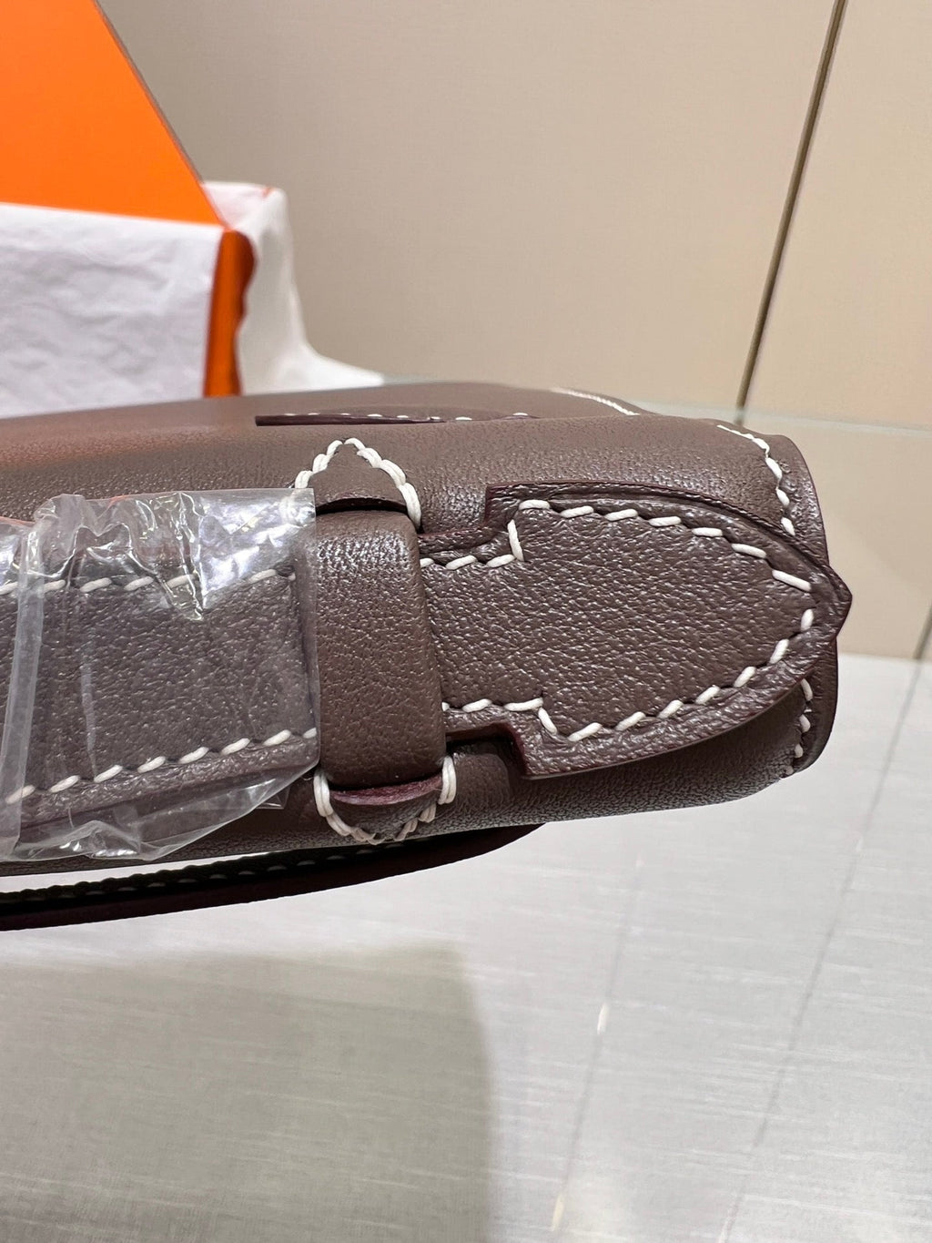 POCHETTE HM KELLY 22CM ETAN SWIFT QUINCAILLERIE ARGENTÉE