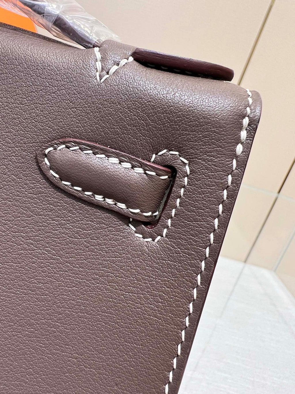 POCHETTE HM KELLY 22CM ETAN SWIFT QUINCAILLERIE ARGENTÉE