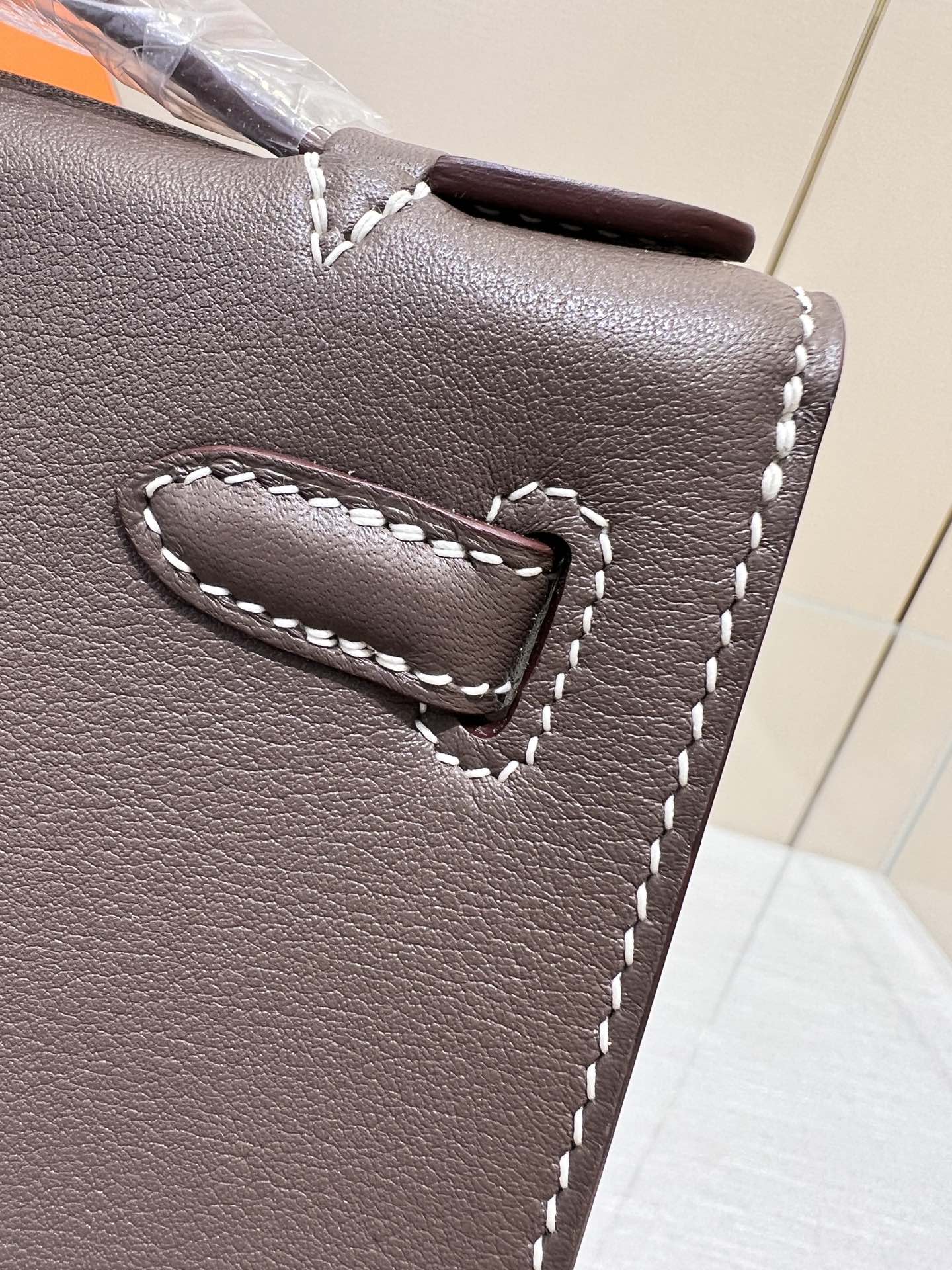 POCHETTE HM KELLY 22CM ETAN SWIFT QUINCAILLERIE ARGENTÉE