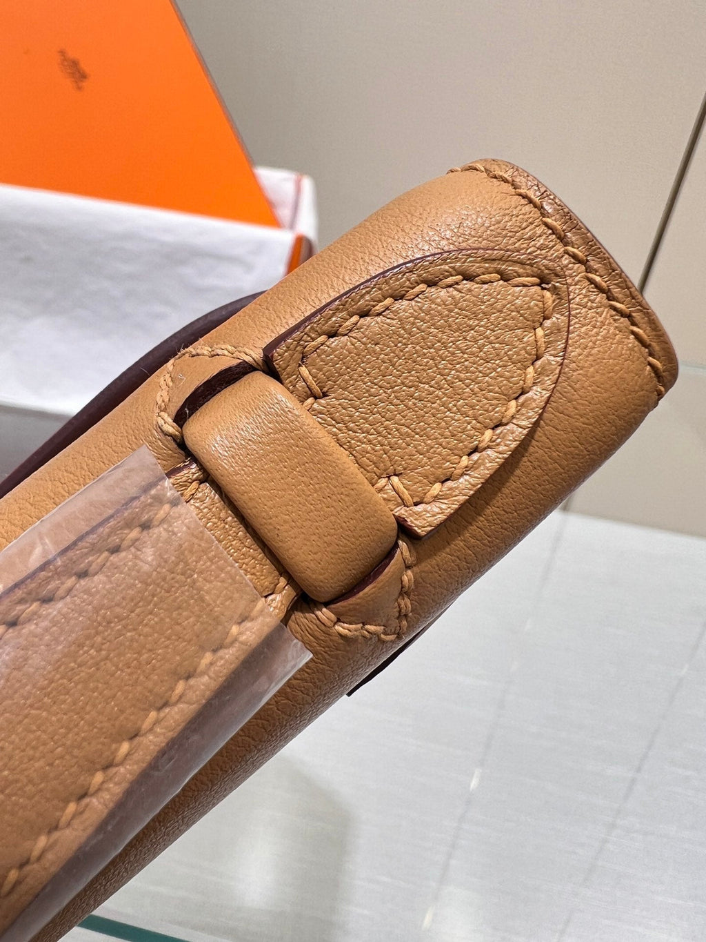 POCHETTE HM KELLY 22 CM MARRON SWIFT QUINCAILLERIE ARGENTÉE