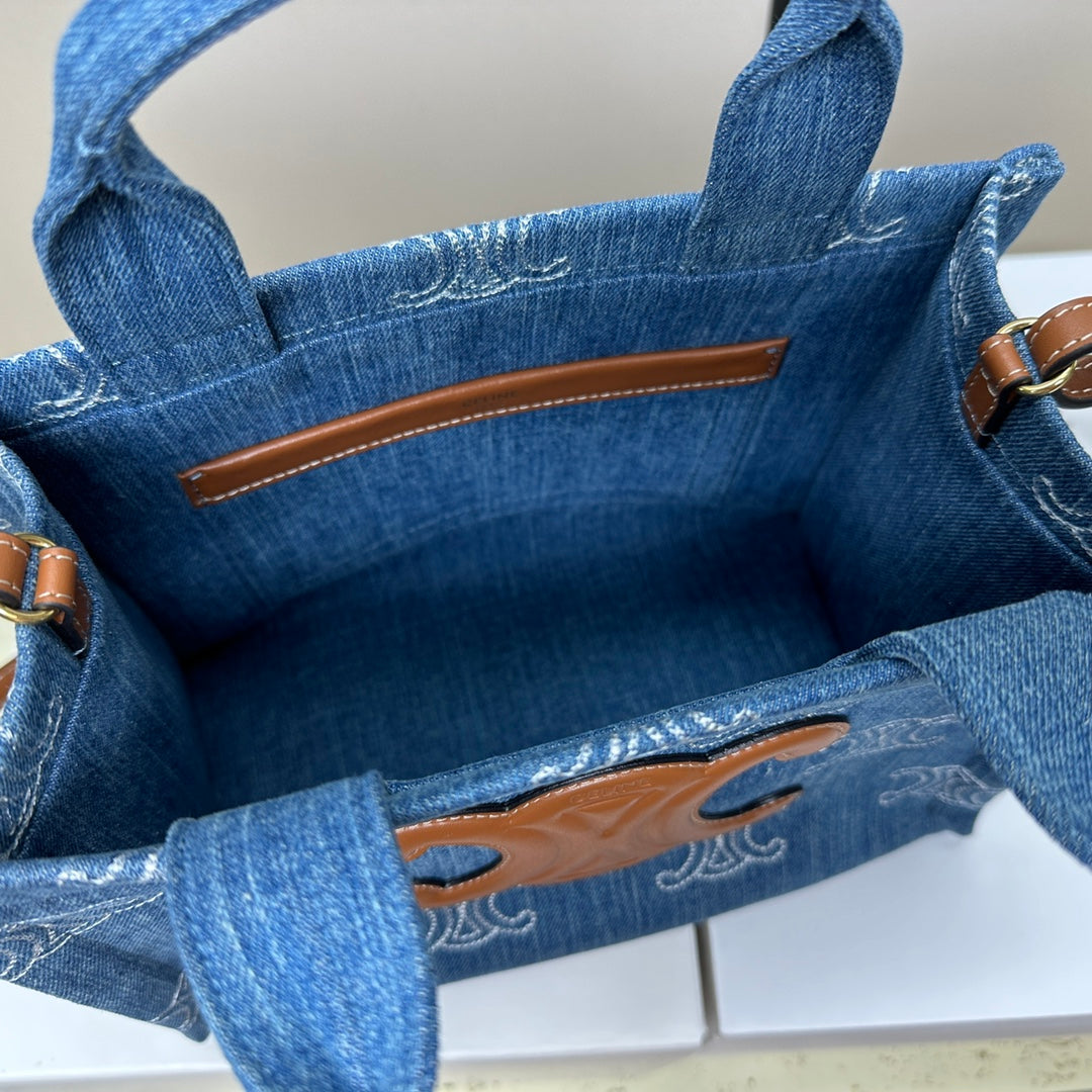 PETIT CABAS THAÏS BLEU DENIM 25