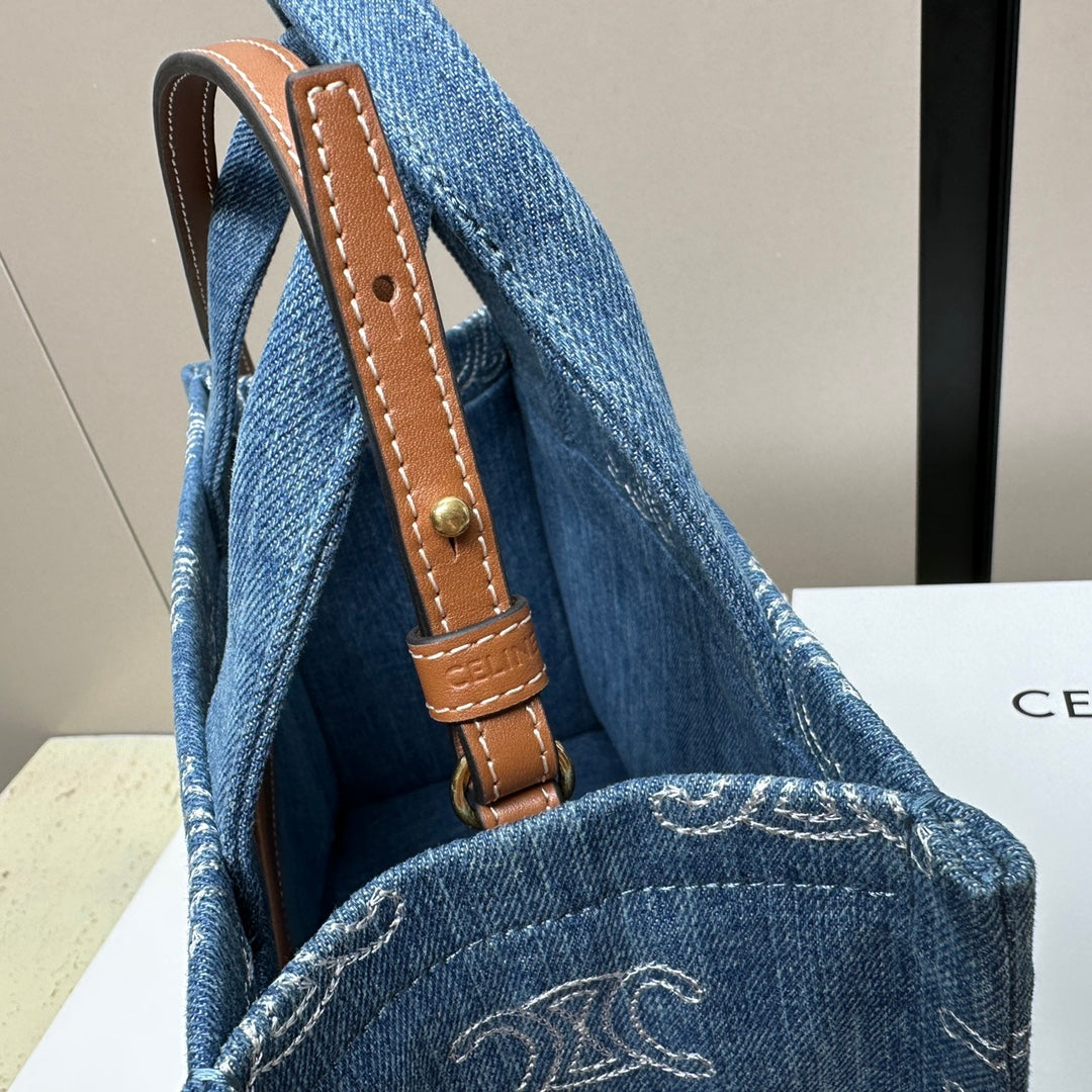 PETIT CABAS THAÏS BLEU DENIM 25