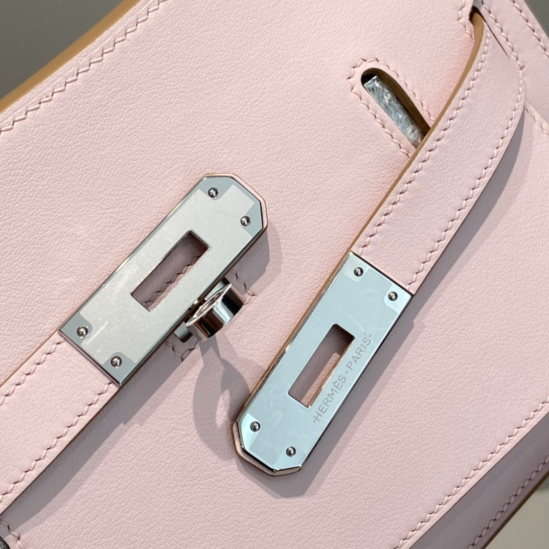 HM JYPSIÈRE MINI 23 CUIR DE VEAU MAUVE PALE ACIER ARGENTÉ