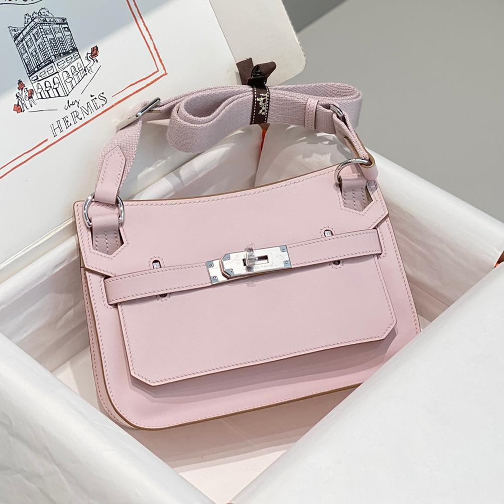 HM JYPSIÈRE MINI 23 CUIR DE VEAU MAUVE PALE ACIER ARGENTÉ