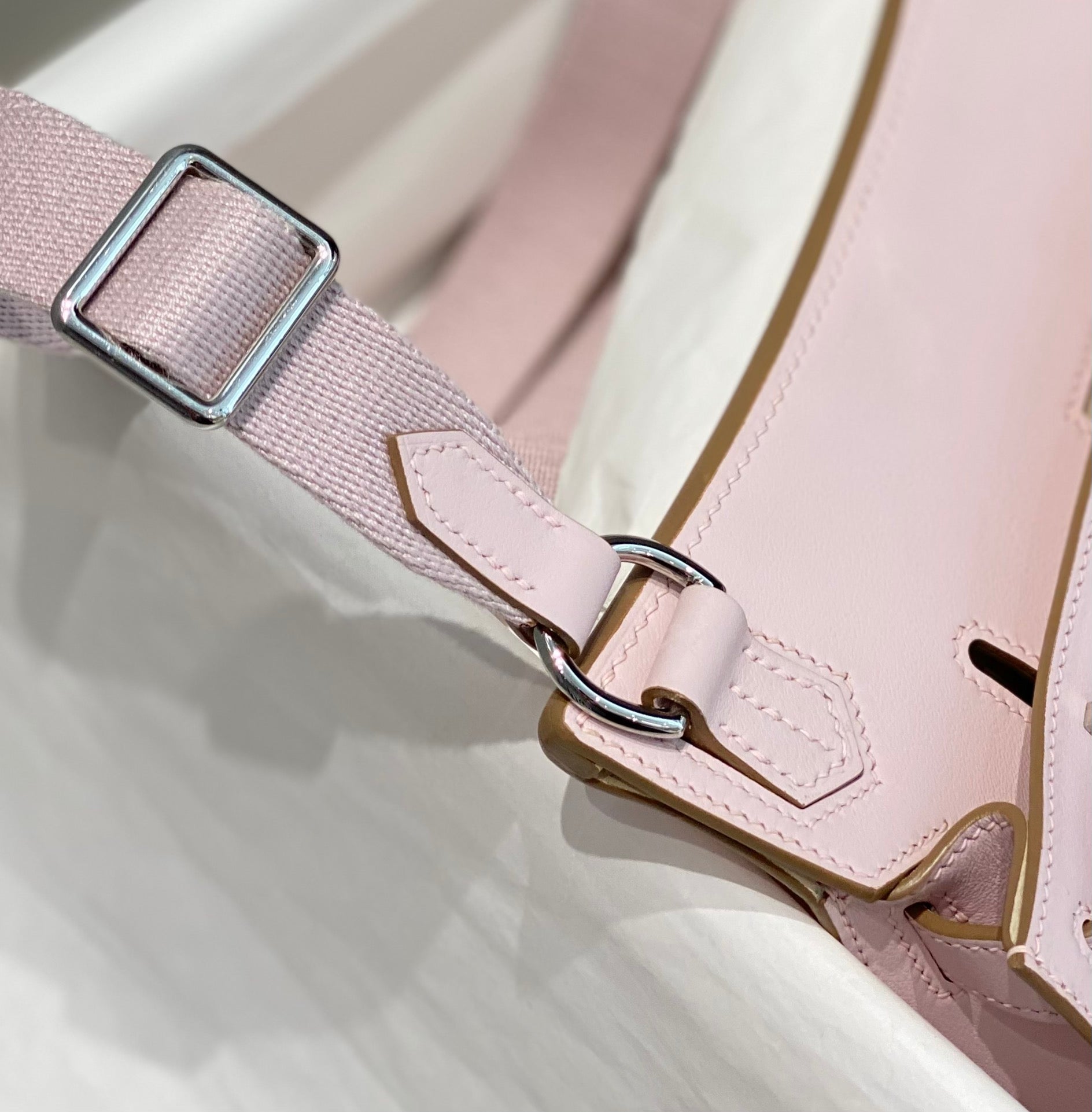 HM JYPSIÈRE MINI 23 CUIR DE VEAU MAUVE PALE ACIER ARGENTÉ