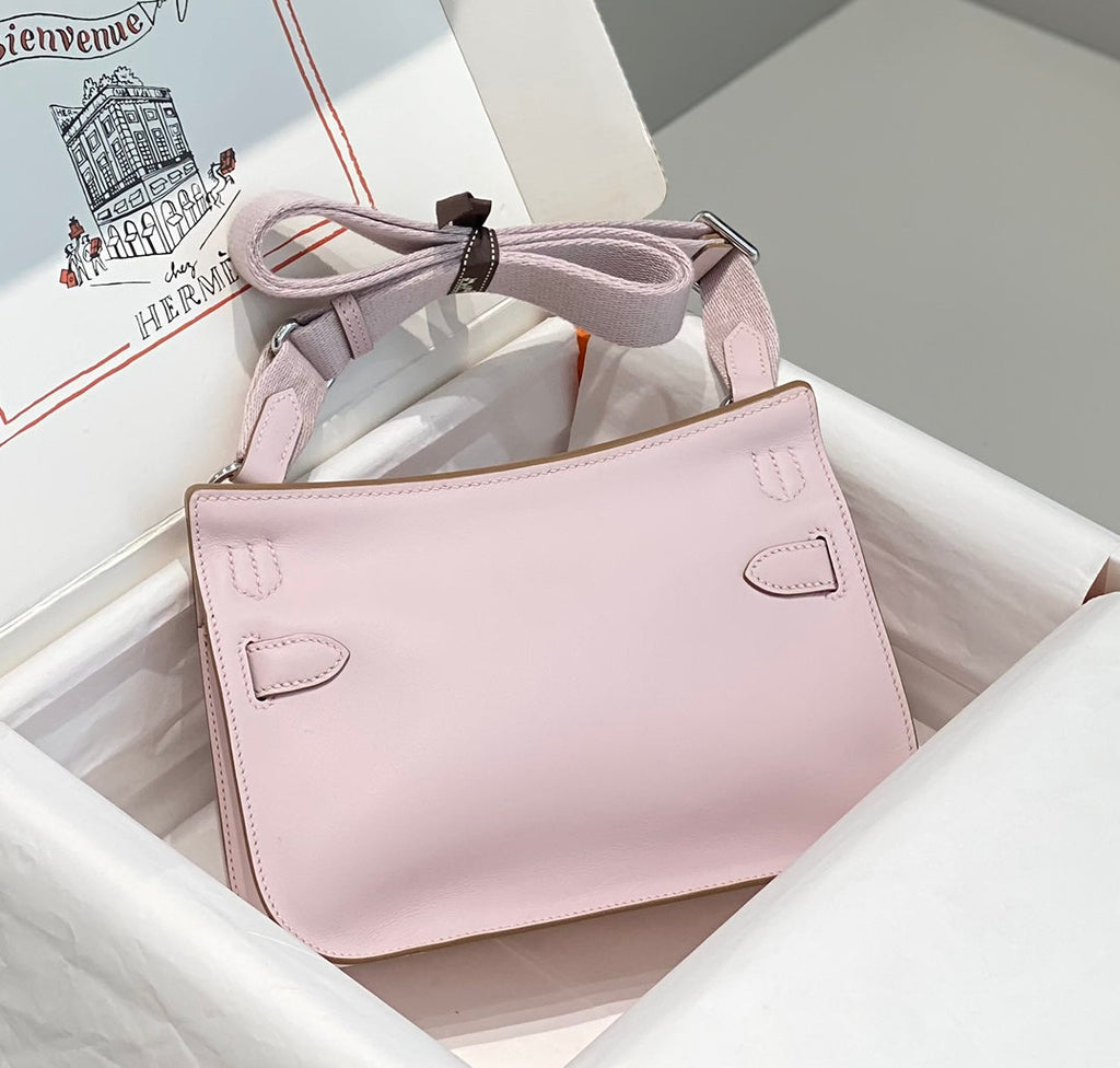 HM JYPSIÈRE MINI 23 CUIR DE VEAU MAUVE PALE ACIER ARGENTÉ