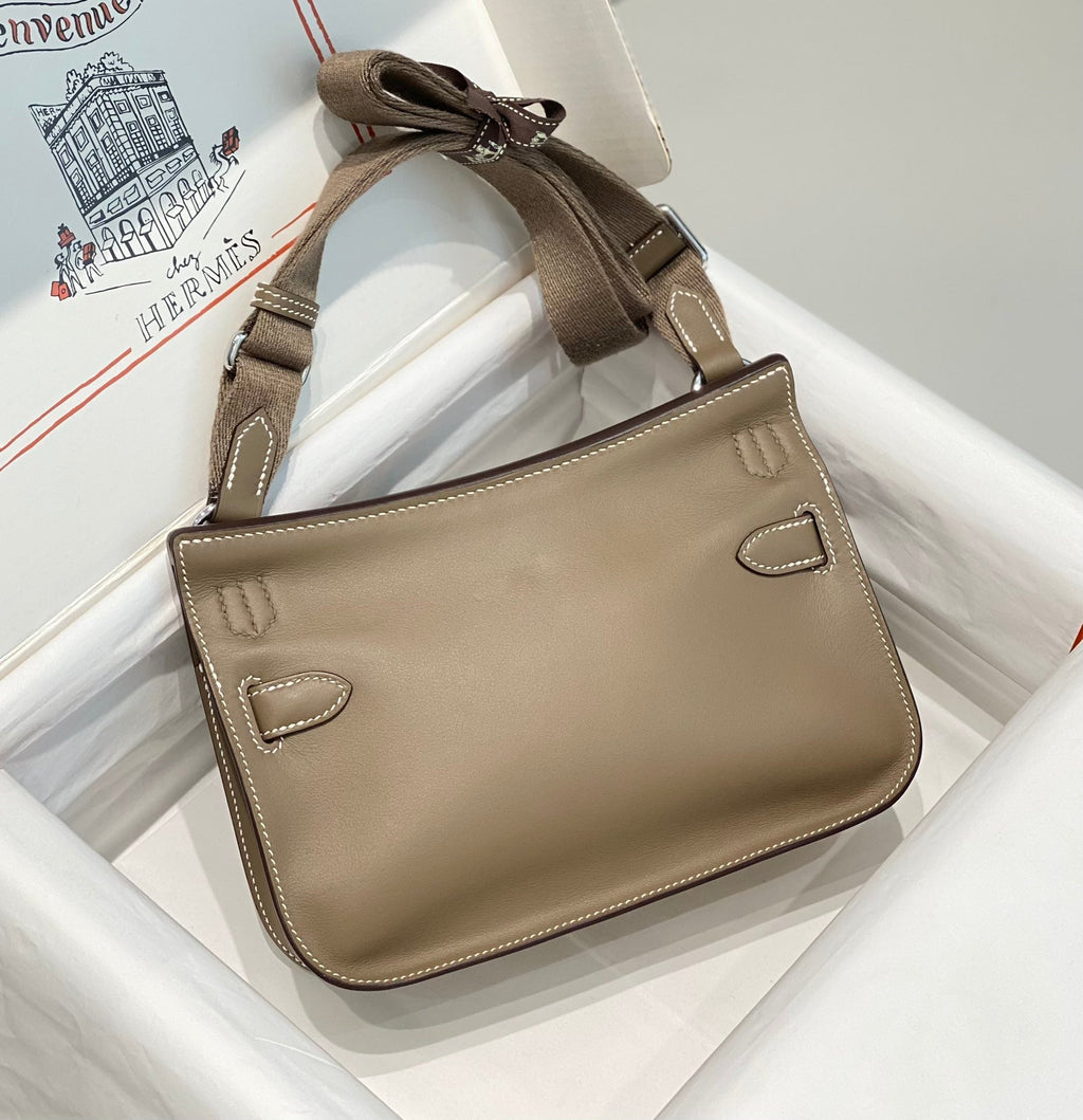 SAC BANDOULIÈRE KELLY 23CM JYPSIERE EN CUIR MARRON SHW