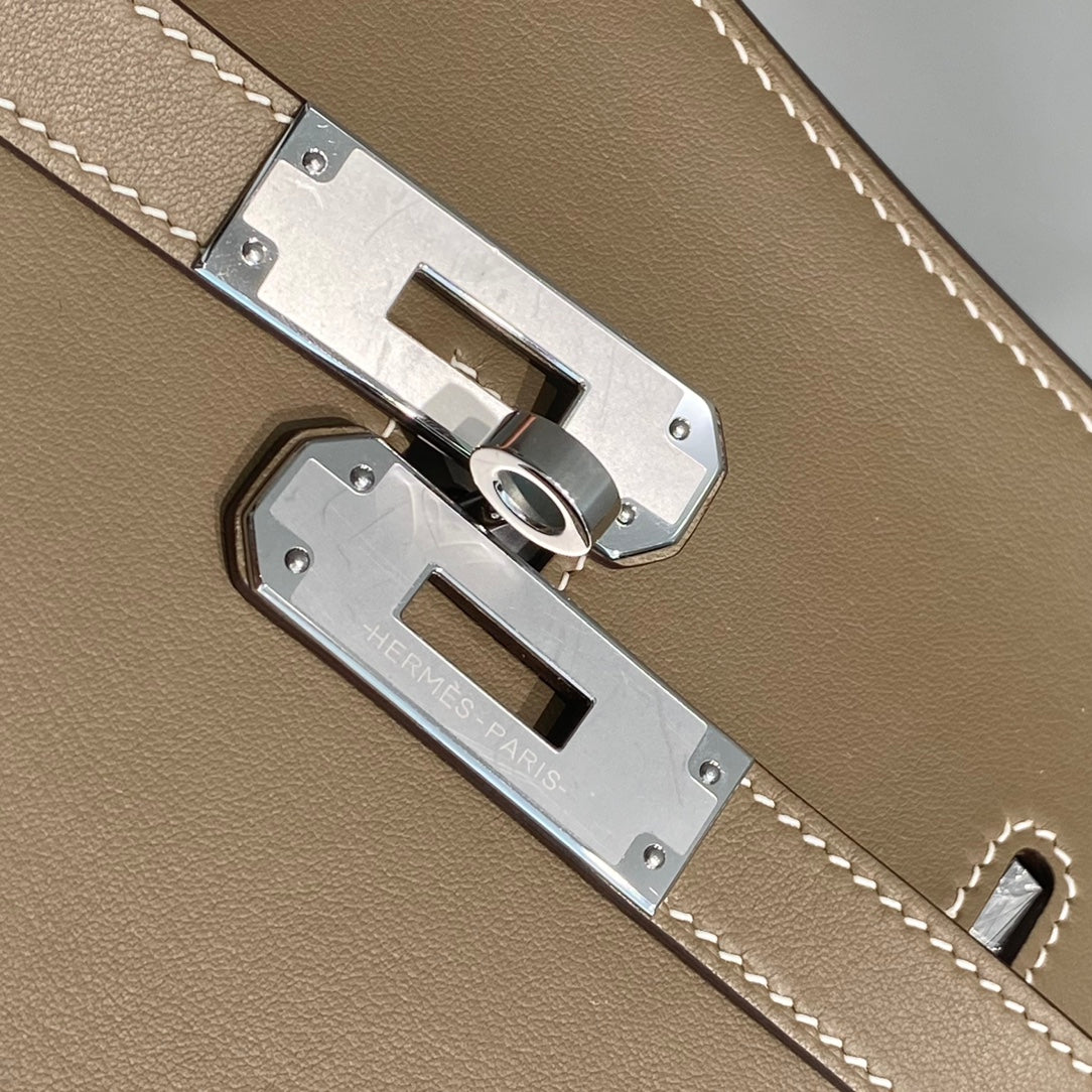 SAC BANDOULIÈRE KELLY 23CM JYPSIERE EN CUIR MARRON SHW