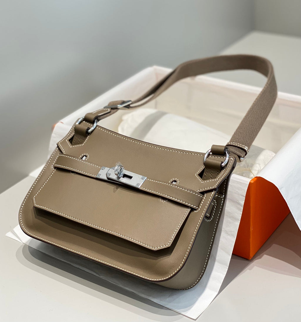 SAC BANDOULIÈRE KELLY 23CM JYPSIERE EN CUIR MARRON SHW