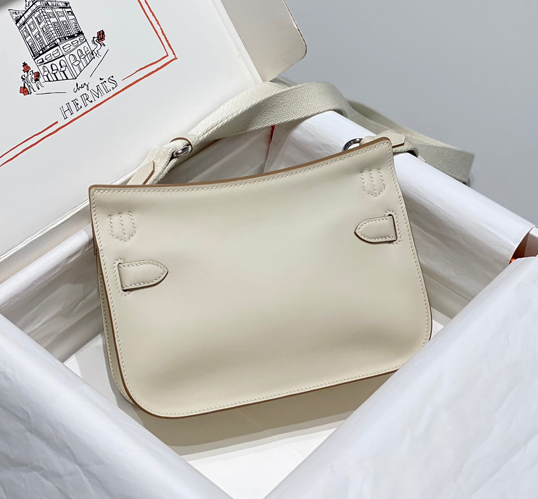 SAC BANDOULIÈRE KELLY 23CM JYPSIERE EN CUIR BLANC SHW
