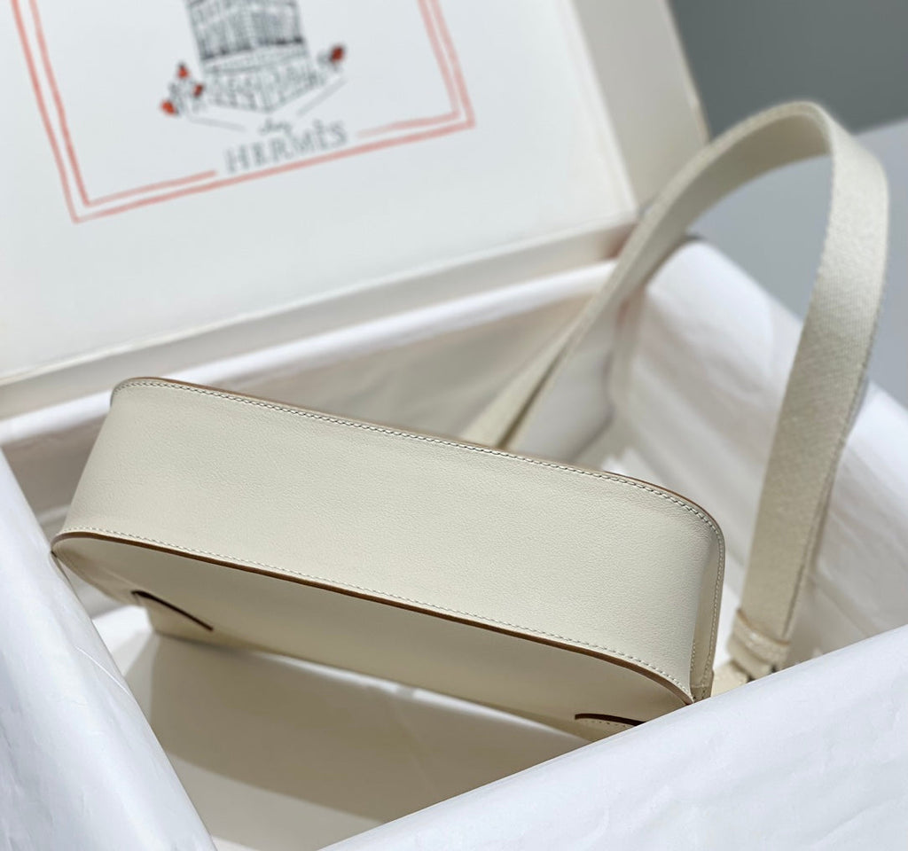 SAC BANDOULIÈRE KELLY 23CM JYPSIERE EN CUIR BLANC SHW
