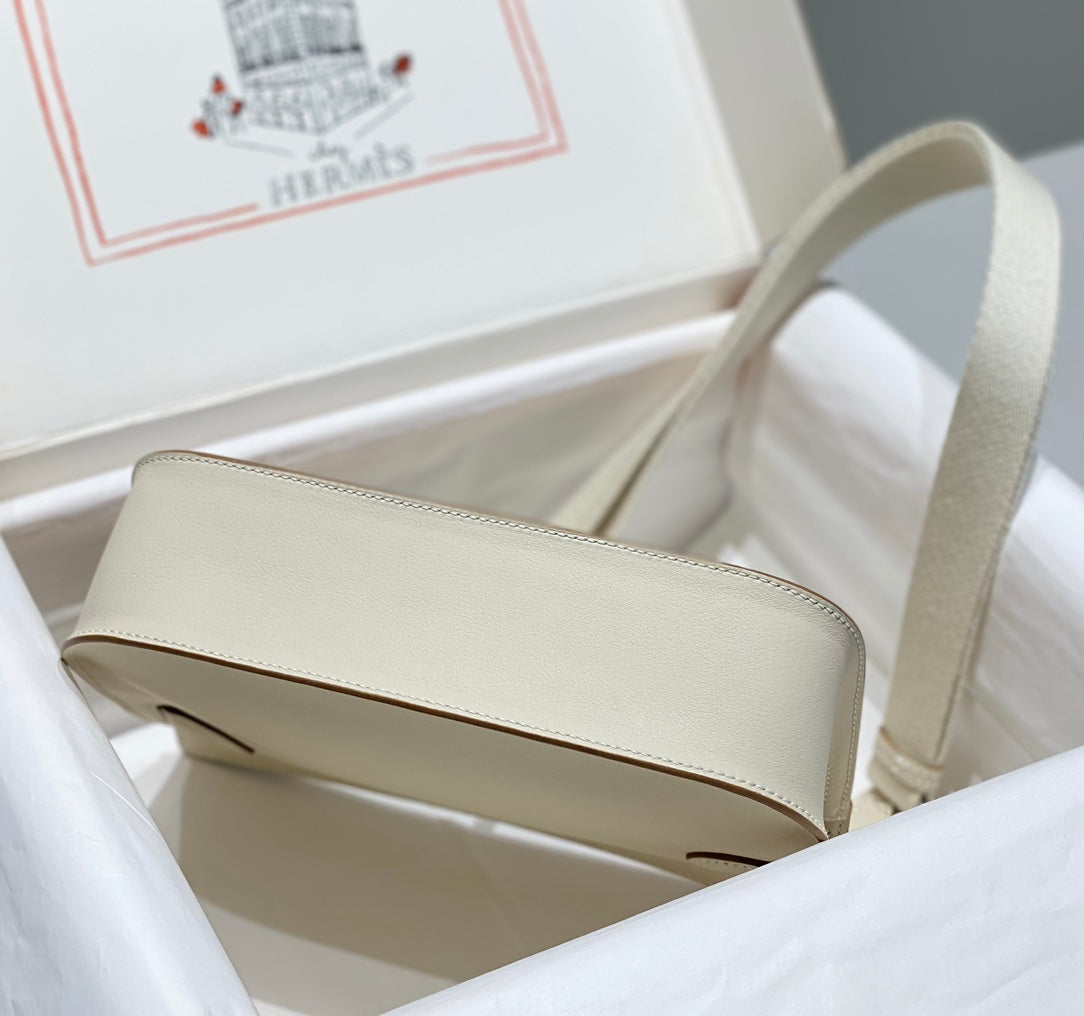 SAC BANDOULIÈRE KELLY 23CM JYPSIERE EN CUIR BLANC SHW