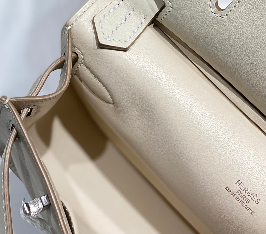SAC BANDOULIÈRE KELLY 23CM JYPSIERE EN CUIR BLANC SHW