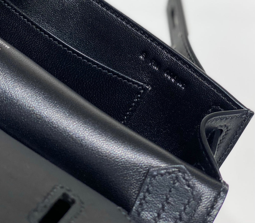 SAC BANDOULIÈRE KELLY 23CM JYPSIERE EN CUIR NOIR SHW