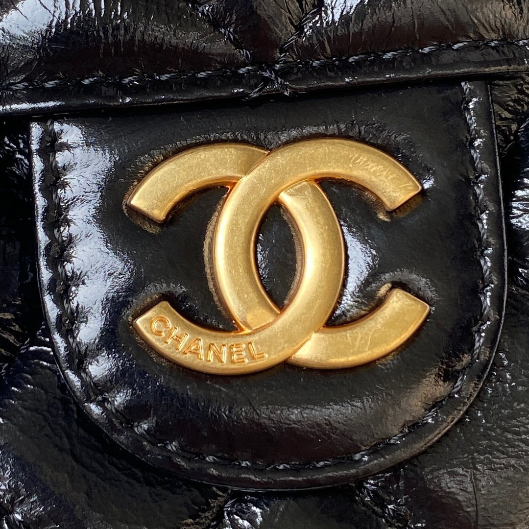 CC HOBO BAG 17 BLACK OIL WAX LEATHER