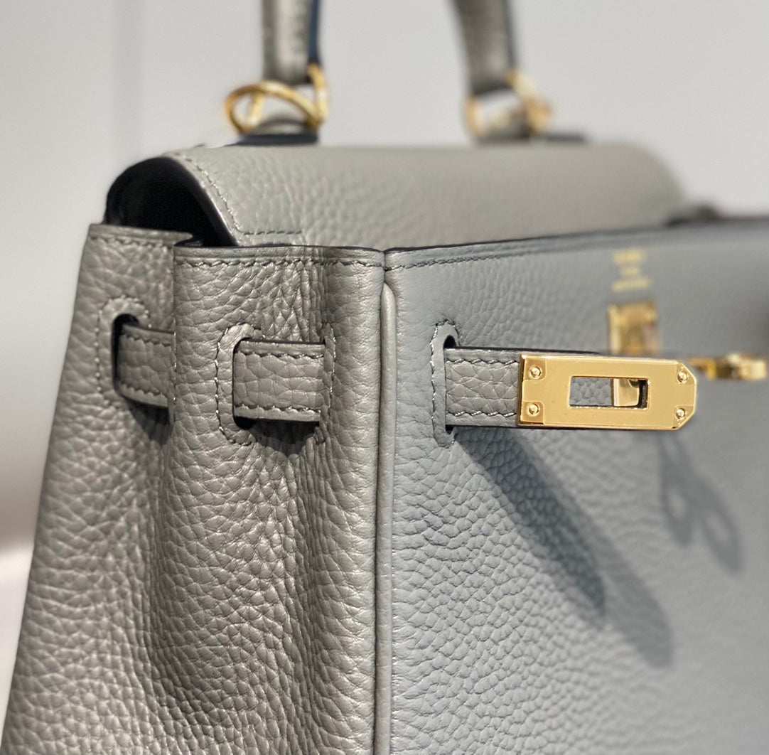 HM ミニ ケリー 20cm グリス マイヤー トーゴレザー ゴールド金具