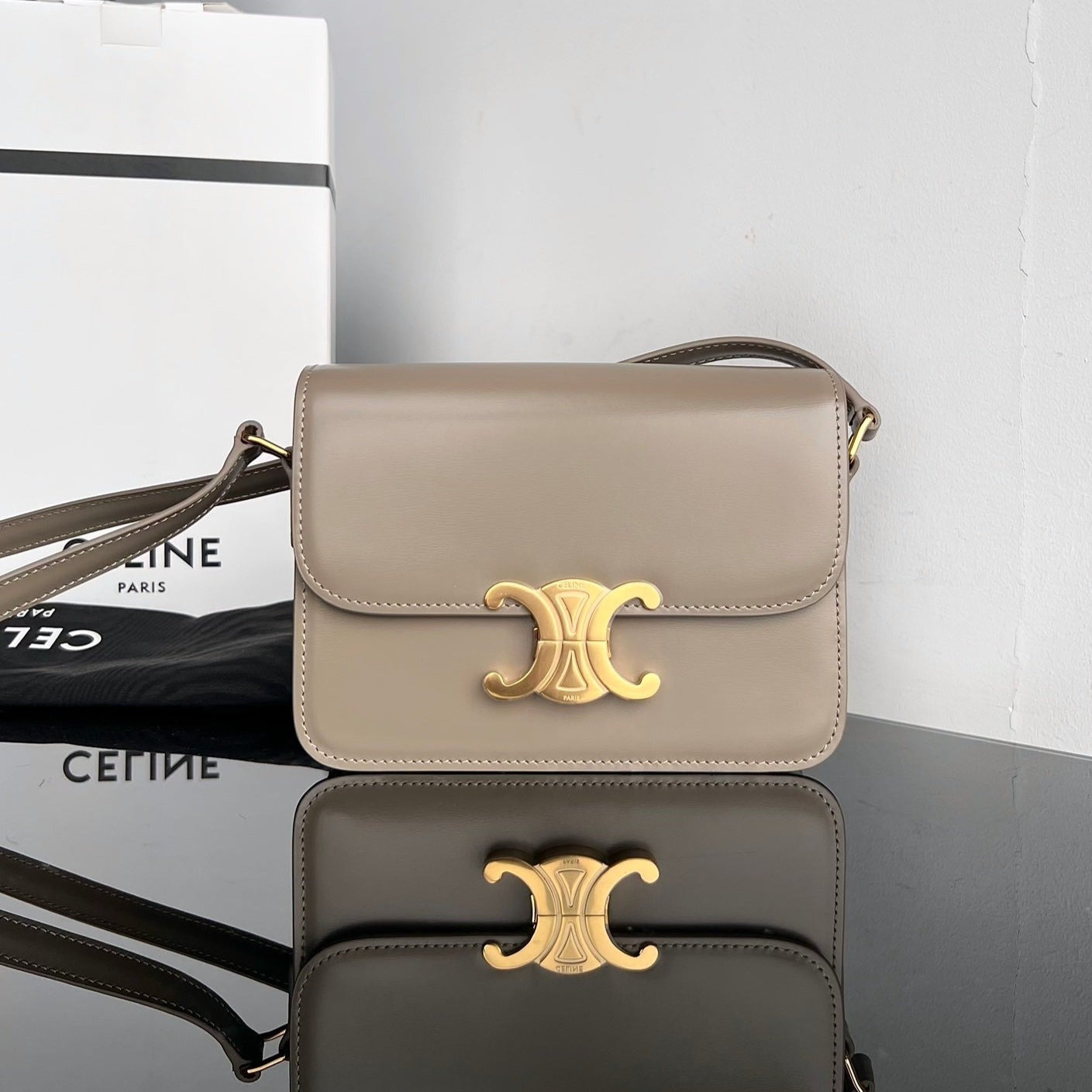 TRIPHOME TEEN 22 CUIR DE VACHE GRIS GALETS