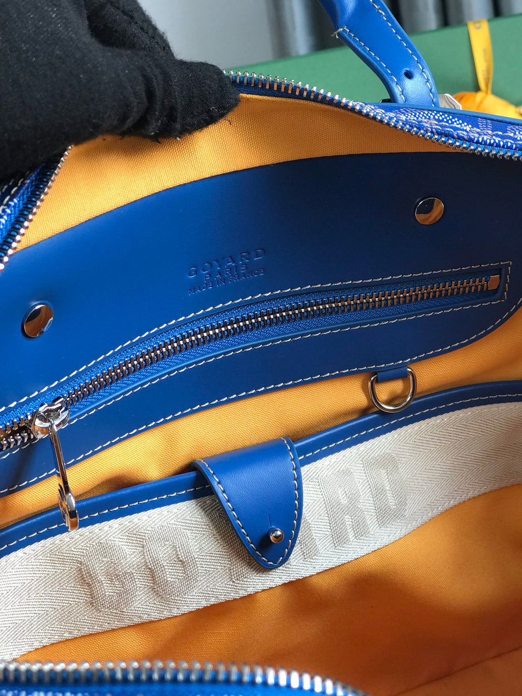 PORTE DOCUMENT AMBASSADE 35 EN TOILE GOYARDINE BLEU SAPHIR