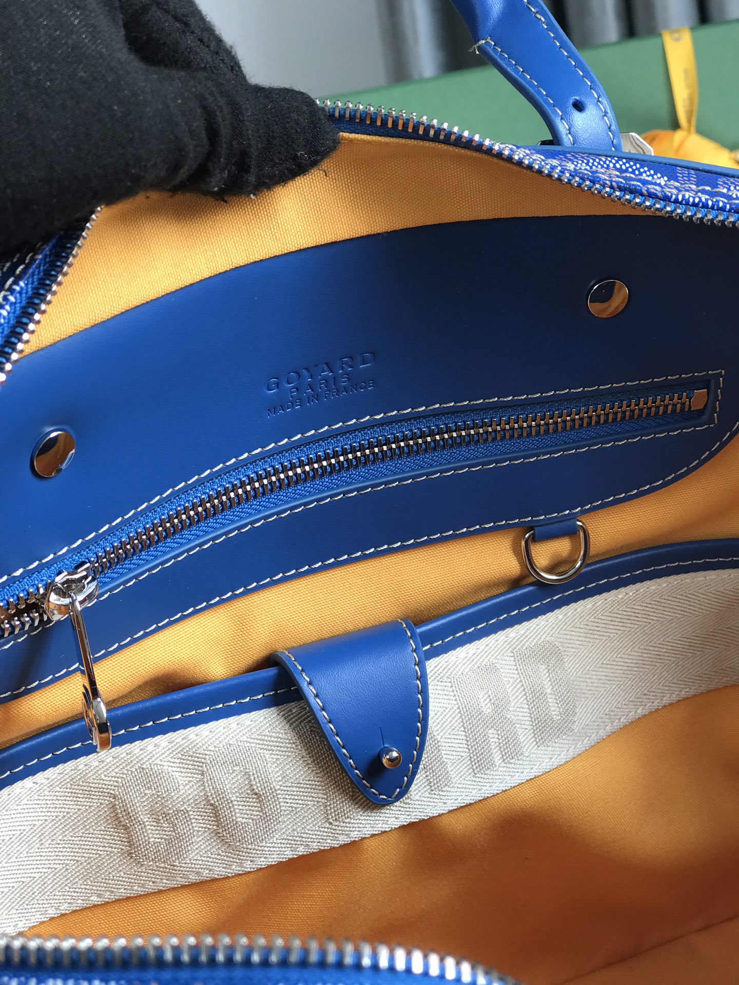 PORTE DOCUMENT AMBASSADE 35 EN TOILE GOYARDINE BLEU SAPHIR