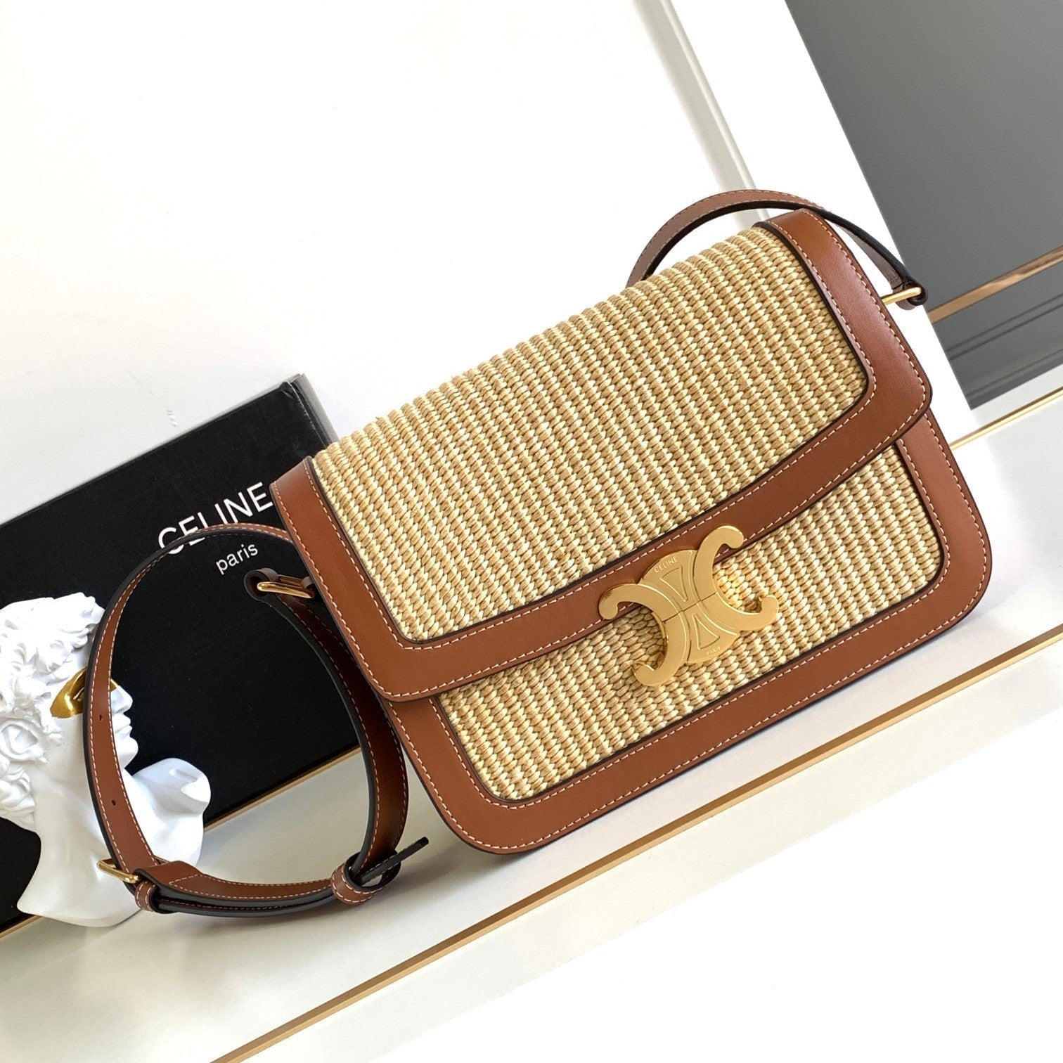 CLASSIQUE TRIOMPHE 22CM TEXTILE ET CUIR DE VEAU