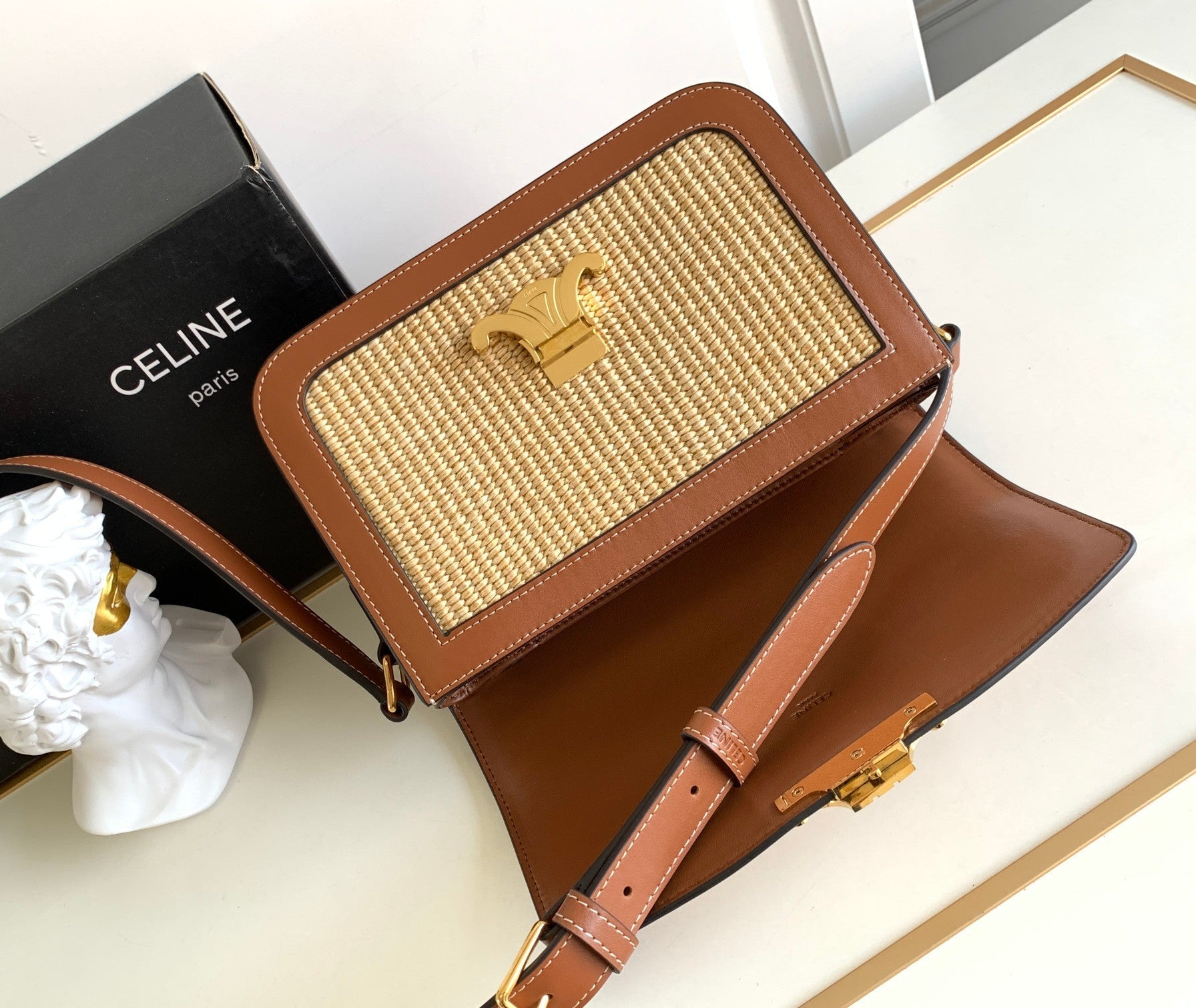 CLASSIQUE TRIOMPHE 22CM TEXTILE ET CUIR DE VEAU