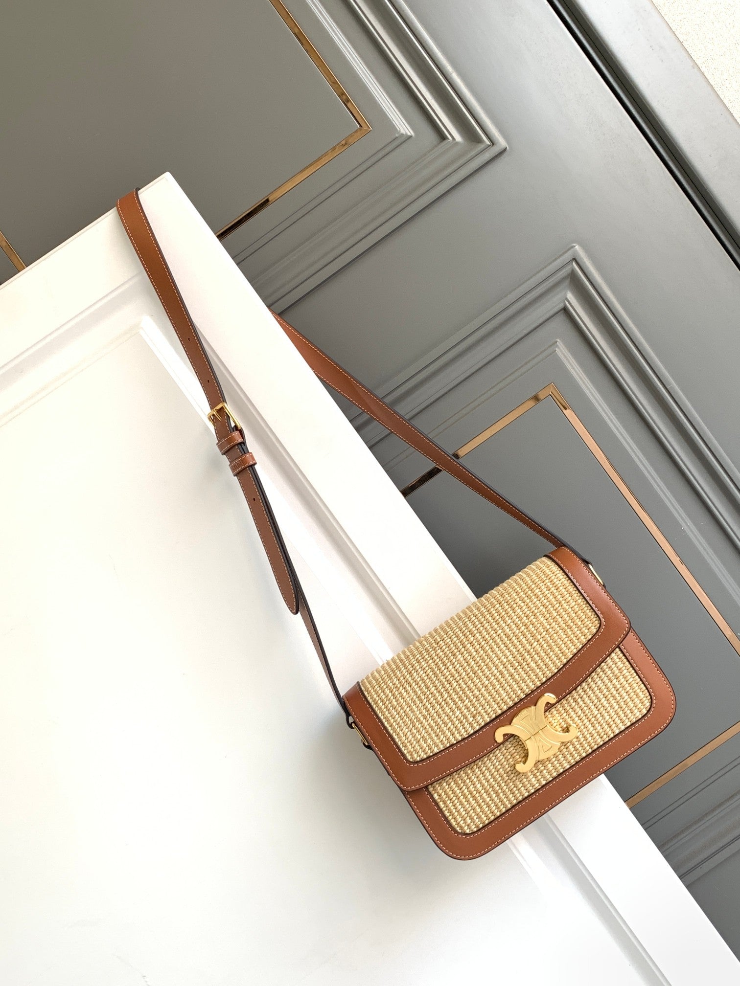 CLASSIQUE TRIOMPHE 22CM TEXTILE ET CUIR DE VEAU