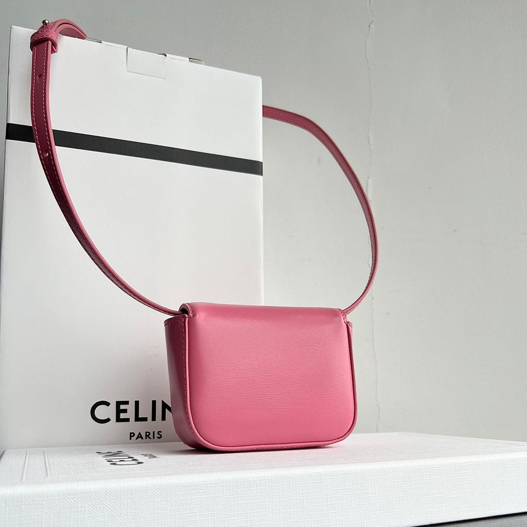 TRIOMPHE 11 HOT PINK CALFSKIN HANDBAG