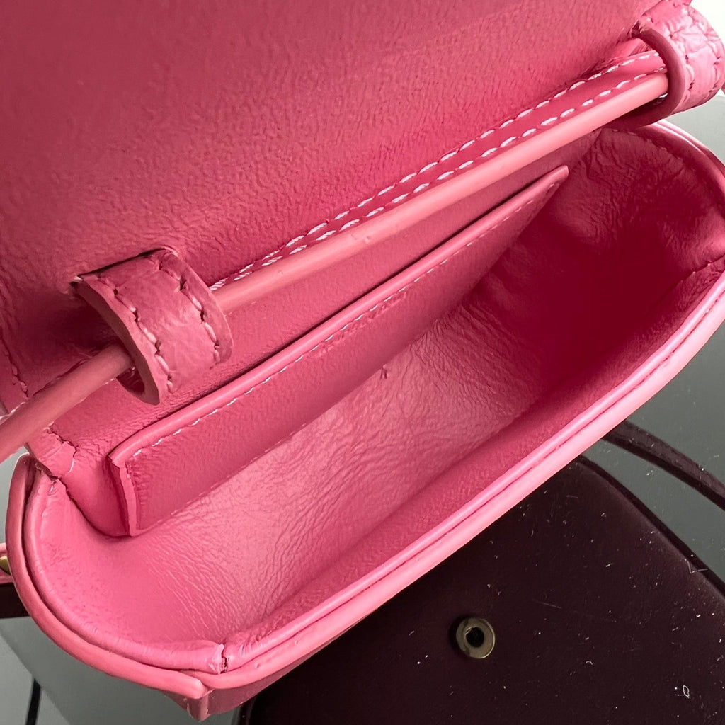 TRIOMPHE 11 HOT PINK CALFSKIN HANDBAG
