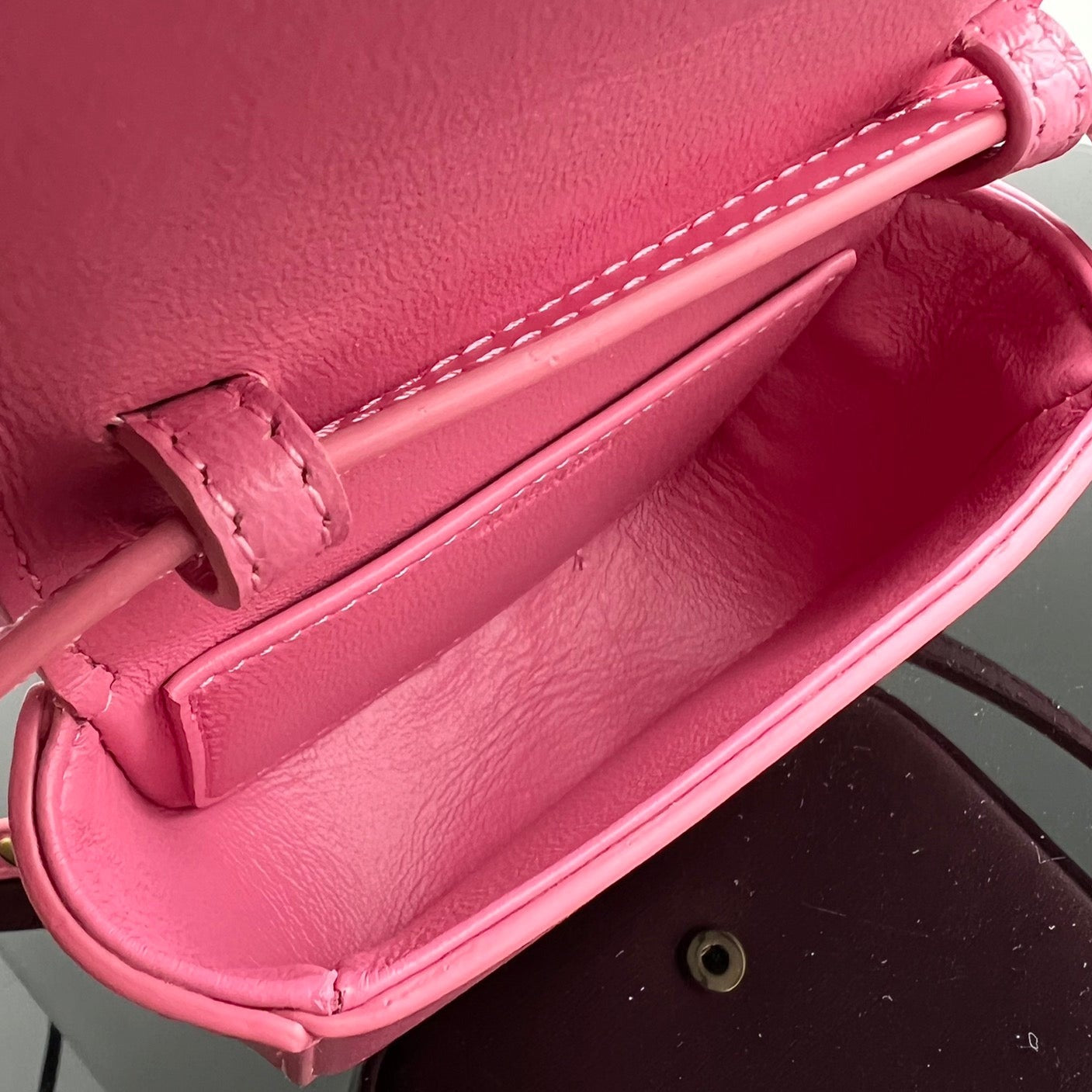 TRIOMPHE 11 HOT PINK CALFSKIN HANDBAG